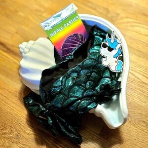 iHeartRaves Mermaid Sequin Bikini Set - Green/Purple